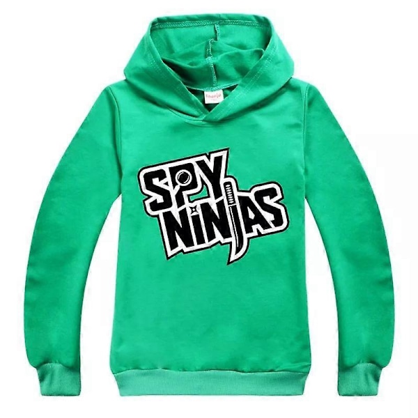 Ny Spy Ninja Hoodie för Pojkar och Flickor, Casual Långärmad Tröja med Huvtröja för Barn Green 3-4Years