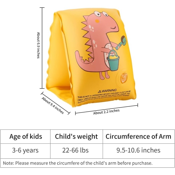 Oppustelige arm svømmevinger til børn 3-6 år