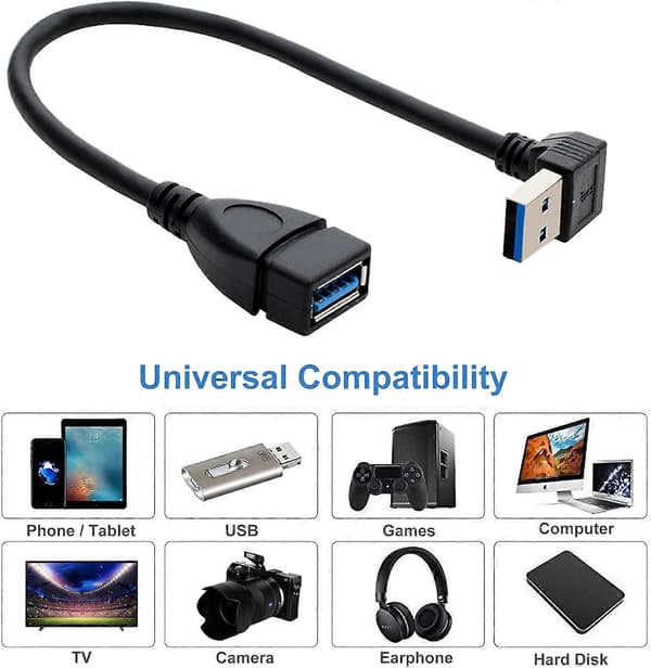 SuperSpeed USB 3.0 han til hun forlængerdatakabel op og ned vinkel 2 stk. pr.