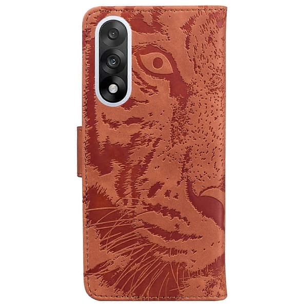 Tiger Embossing Pattern Flip Leather Phone Case (Brown, For OnePlus Ace 5 Ultra / Nord 5 5G)