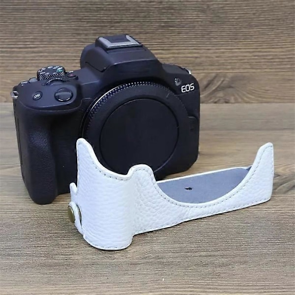 Typ B För Canon EOS R50/R100 Repskyddande Äkta Läder Kamerabottenlock Stor Öppning Style D
