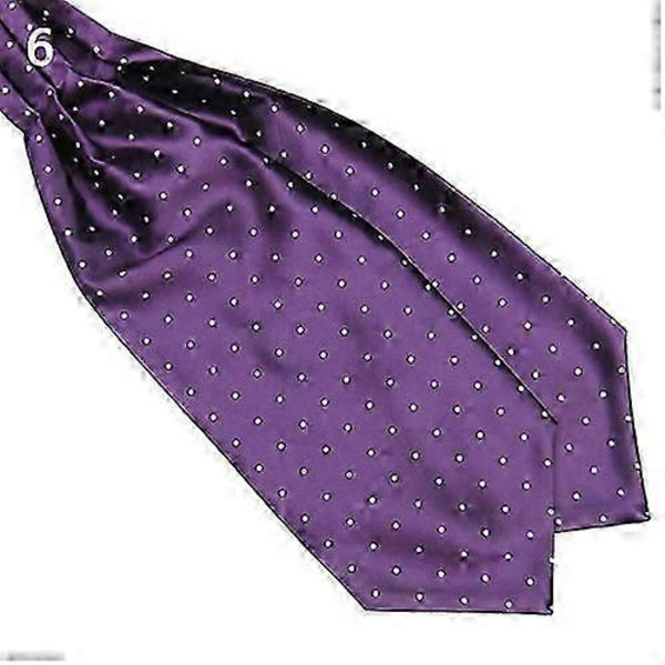 Herremoderne glat slips med prikker, ascot-slips, halstørklæde i silkeblanding Purple