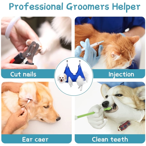 Skönhetssele för hundar i 10 delar (lämplig för katter och hundar), skönhetssele för hund, fasthållningsväska för hundsele med nagelklippare