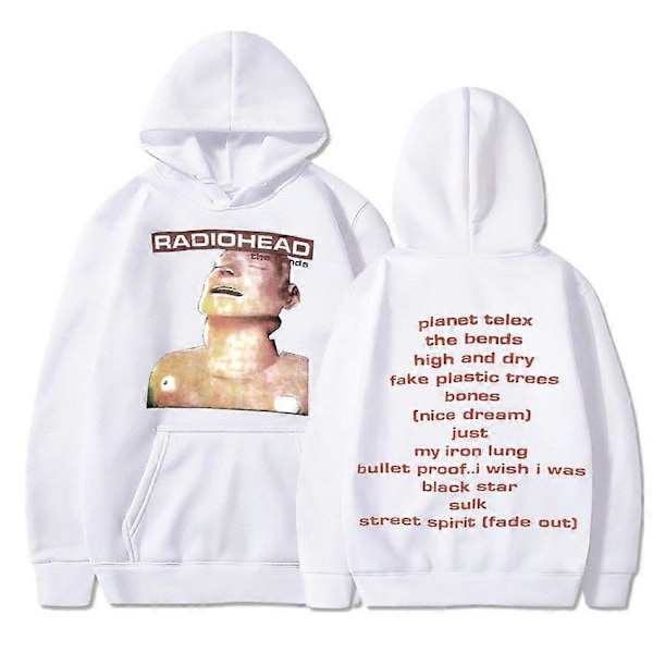 Vintage Rockband Radiohead Hoodie Hip Hop Everything Music Hoodie sweatshirt topp White 2XL