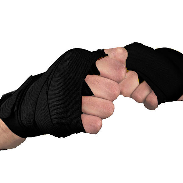 Bomuldsbandage Boksning Håndled Bandage Hånd Wrap Kamp Beskyt Boksning Kickboxing Håndbind Træning -Sort
