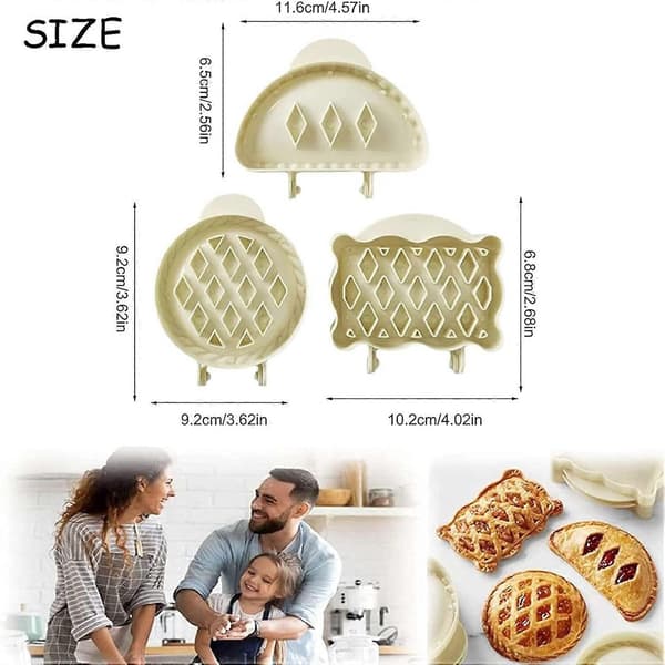 Minipajformset 3-pack, degpress med hösttema för enkel försegling och snabb degskärning