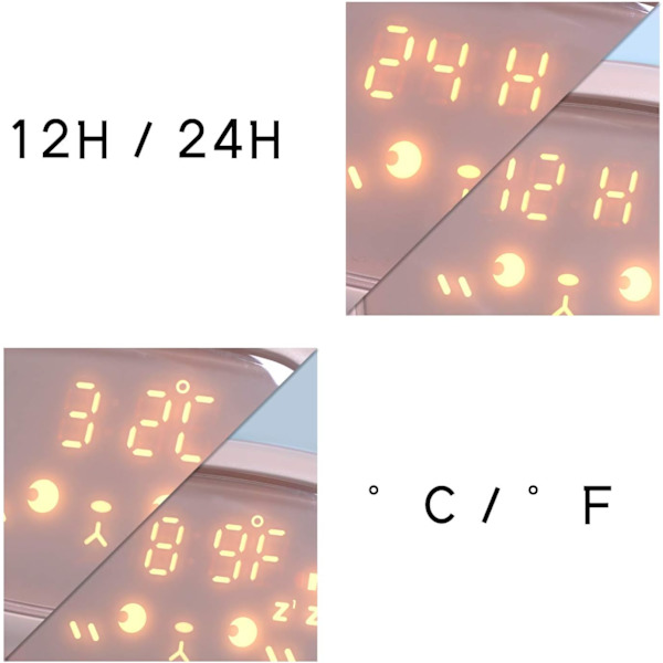 Digital barnklocka, väckarklocka för pojkar och flickor, alarm nedräkning med ljus, justerbar volym barnklocka