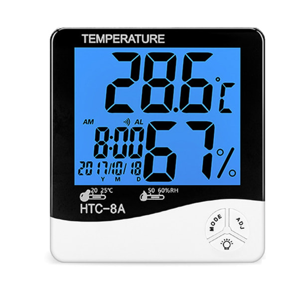 Elektronisk högprecisionstermometer Digital Display Mini Temperaturväckarklocka Termometer-Htc-8A