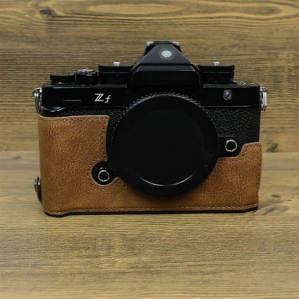 Type C PU Læder Kamerataske til Nikon ZF med Batteriåbning og Anti-drop Beskyttelsesetui Style C