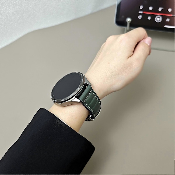 Armband i äkta ko-läder för Samsung Galaxy Watch7 44mm 40mm/Watch FE 40mm Universal 20mm Style E