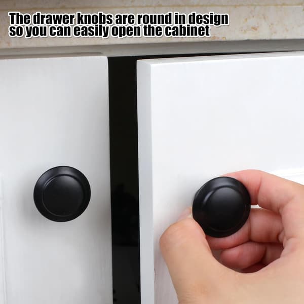 18 Pieces Drawer Knobs, 30mm Black Cabinet Knobs, Drawer Handles and Knobs, Dresser Knobs, Kitchen Knobs, Dresser Drawer K