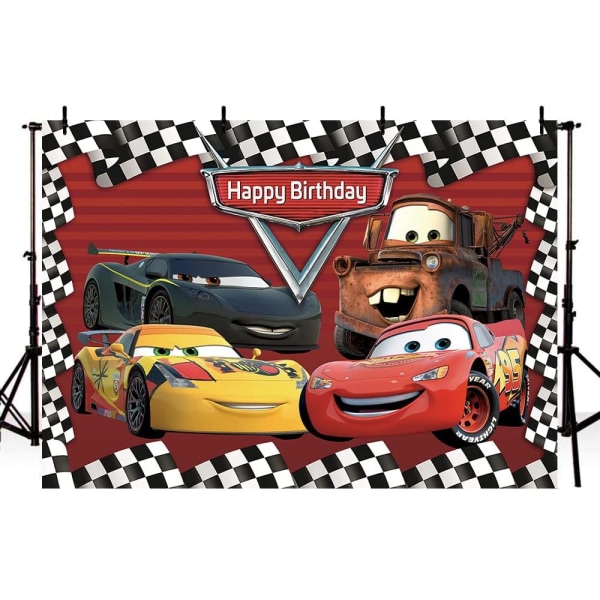 Photo Background for Boy Kids Cars Theme Happy Birthday Party Decoration Banner 8x6ft