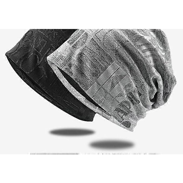 Bomulls Slapp Hatt Overhead Hatt for Både Menn og Kvinner Lett Oversize Stor Tynn Skull Cap Beanie Hatt Sports Caps