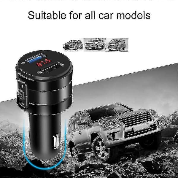 Bluetooth Bil FM-sender Dobbel USB-lader Uttak Aux Adapter Håndfri Hurtiglading