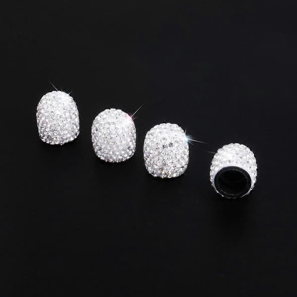 4-pack kristall diamant strass däckventilhattar universella ventildammskydd bling biltillbehör