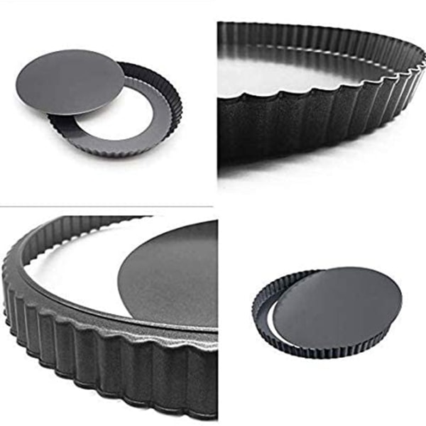 Nonstick Heavy Duty Tart Pan Med Avtagbar Bunn, Avtagbar Bunn Quiche Panner, Pai Pan（28cm Øvre Diameter）