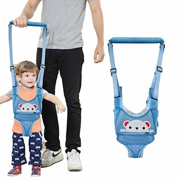Baby gåsele - Handhållen barnvagnsassistent - Småbarns gåsele seleassistent bälte - himmelsblå