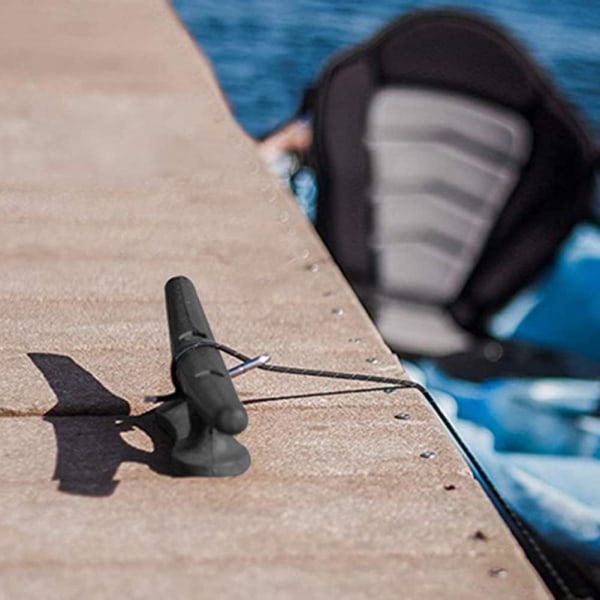 1 stk. 8 tommer bådklampe sort rustfrit stål marine dock klampe dæk klampe med skruer