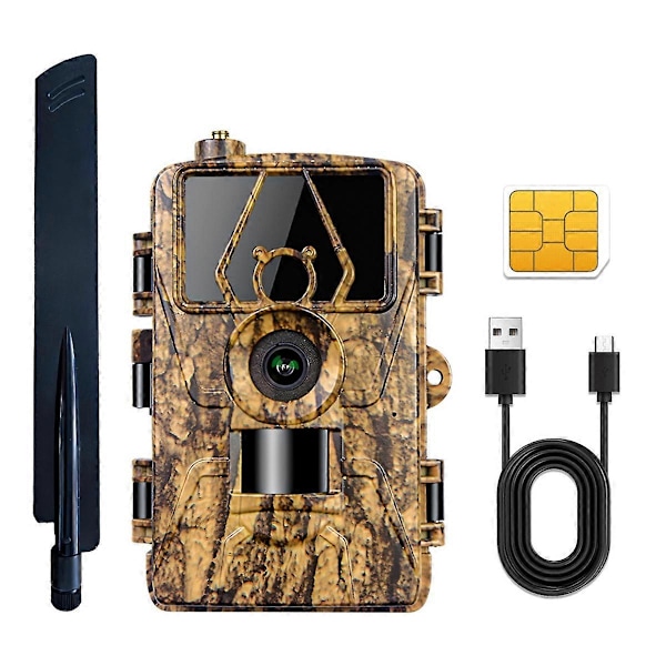 4G LIVE Åtelkamera APP Kontroll IR Mörkerseende Jaktkamera HD Kamera 60MP 8K med SIM-kort Mobil As Shown