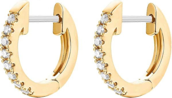 Gullbelagte Cubic Zirconia Mansjettøreringer Huggie Stud2 sett