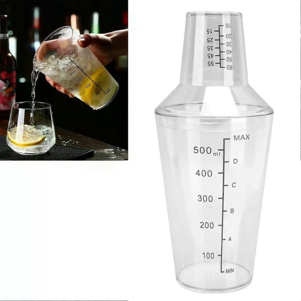 500ml/700ml Cocktail Shaker Set Clear Scale Standard Capacity Prevent Spills Transparent Shaker Mixer PC for Bar Bartender Tools