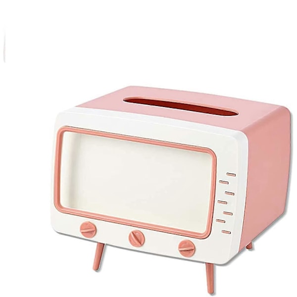 Servietboks Cover Retro TV Telefonholder Stand Til Alle Telefoner Unik Multifunktionel Servietboks Holder Til Køkken Soveværelse Kontor Stue Badeværelse Servietter