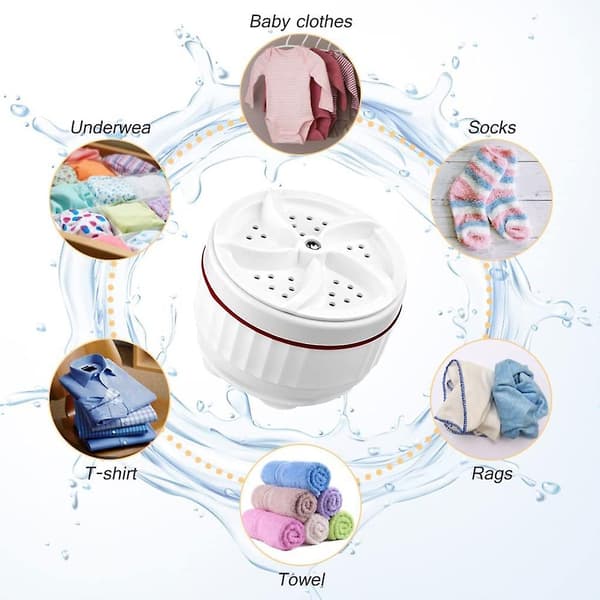 Mini Ultrasonic Turbine Washing Machine 30-Minute Timed Automatic