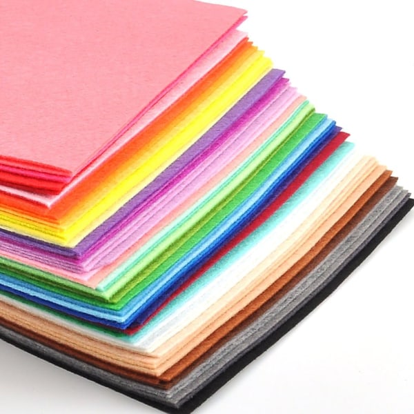 Färgglada filttyg 60 färger Färgglada filtplattor 20 x 30 cm Hantverksfiltfiltark Polyesterfilttyg