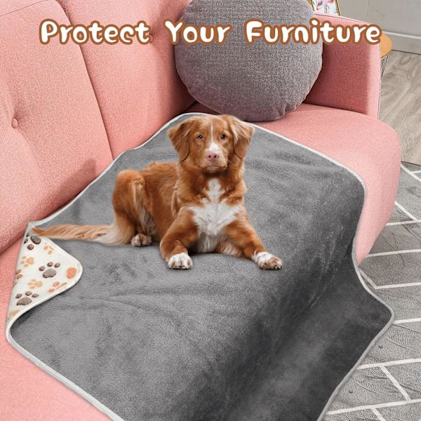 Vanntett hundeteppe, 2-pak vaskbare hundetepper for seng, sofa, sofabeskytter, mellomstore og store hunder, 40\"×30\"(hvit+kaffe)