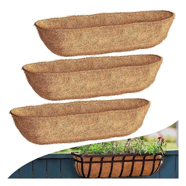 3-pack Trough Liner, Coconut Fiber for Wall Baskets, Window Boxes, Garden Pot