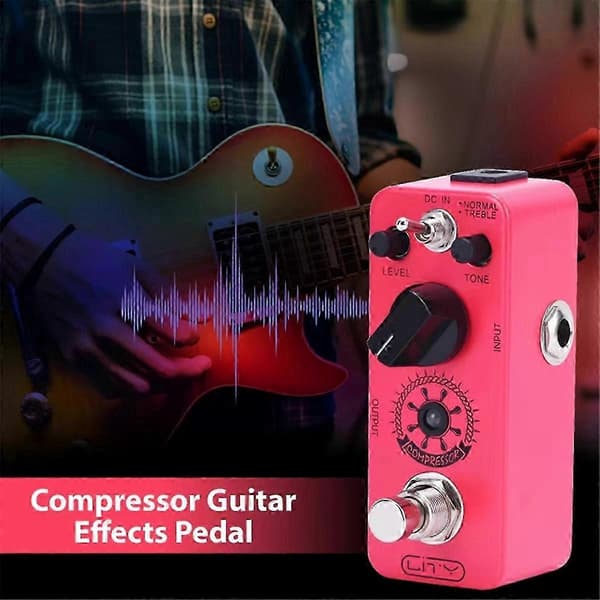 Mini Kompressor Effektpedal for Elgitar – 2 Moduser, Ren Analog, True Bypass