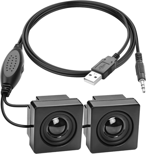 Mini Desktop Computer Speaker with Volume Control USB Powered Hidden Stereo Speaker Small Speaker for PC Laptop Notebook