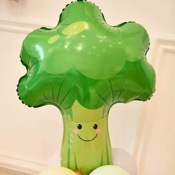 Broccoli Ballonger Grönsaker Broccoli Folie Mylar Ballonger för Baby Shower Broccolitema Fest Födelsedagsdekoration Tillbehör 30 tum 5PCS, Grön