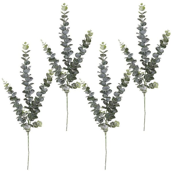 Simulated Eucalyptus Leaf Artificial Eucalyptus Greenery Stems Vase Decor Natural Feel Dark Green 78.00X40.00X4.0cm 4pcs