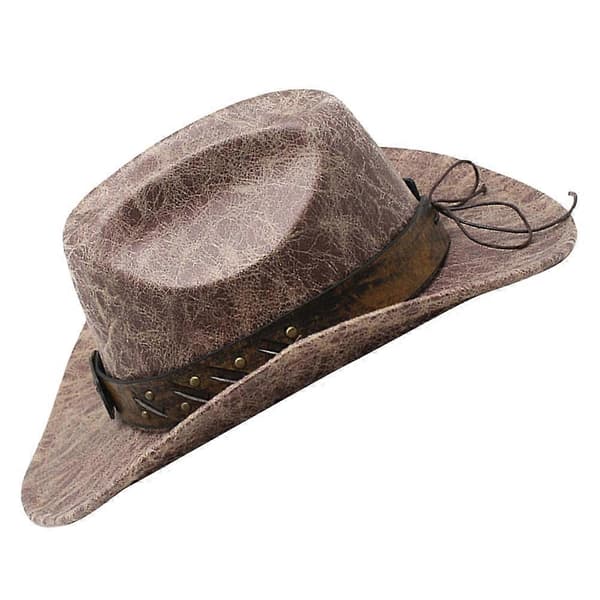 Cowboyhat Westernhat til festbrug 2 stk. lysebrunt ruskindstof