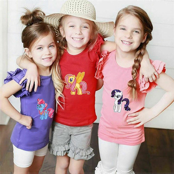12 st Pony Strykapplikationer Söta Djur Enhörning Broderade Märken DIY Kläder och Väskor--