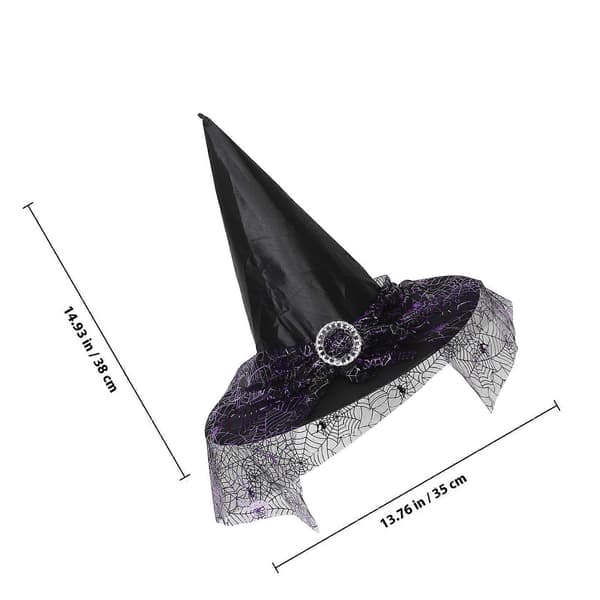 Lilla heksehue til kvinder Halloween kostume tilbehør til cosplay