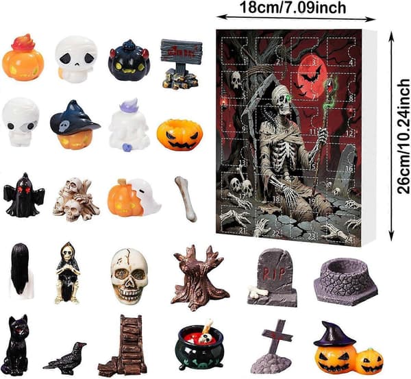2026 Halloween 3D Nedräkningskalender 24-dagars Icke-platt Överraskningspresent för barn flickor dotter systerdotter barnbarn 2