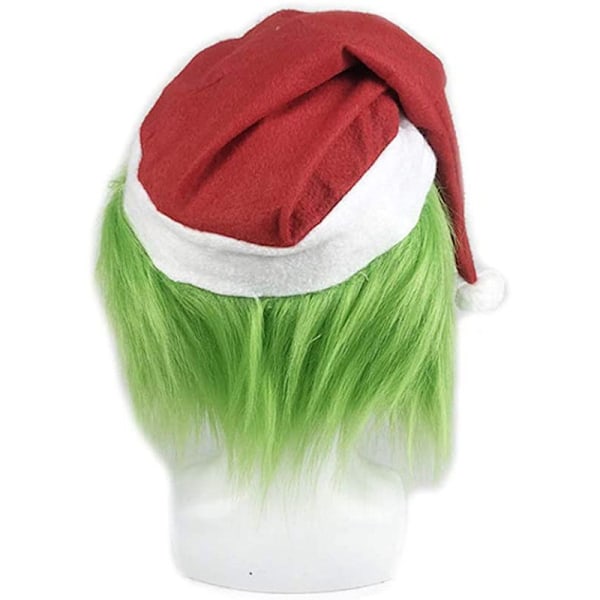 Grinch Maske Brun Hår Monster Grinch Latex Hovedbeklædning Bold Sjov Karneval Juletilbehør Grinch Hovedbeklædning + Handsker + Julemandshue