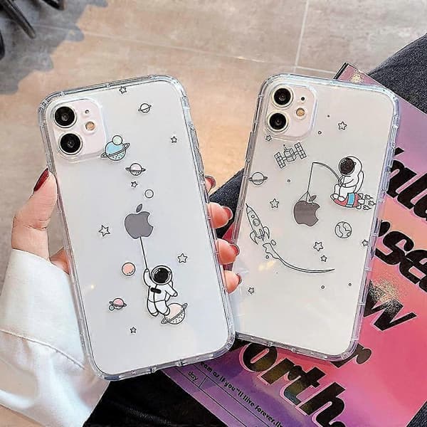 2-pack genomskinliga telefonfodral för iPhone 12