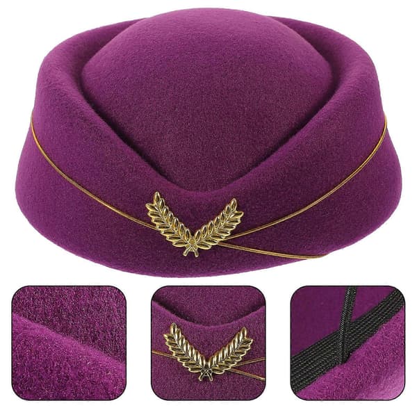 Stewardesse Baret Hat Med Elegant Stil Cosplay 2 Stk Tilbehør Til Kvinder Ideel Til Kostumefester Og Sceneoptrædener