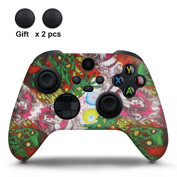 Xbox Series Controller Silikon Cover Series S/X Controller Beskyttende Cover med Knaphætte Ghost