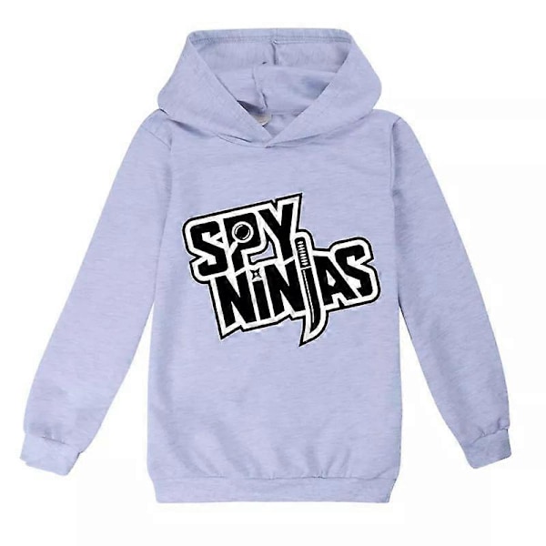 Uusi Spy Ninja -huppari pojille ja tytöille, lasten rento pitkähihainen huppari Grey 6-7Years