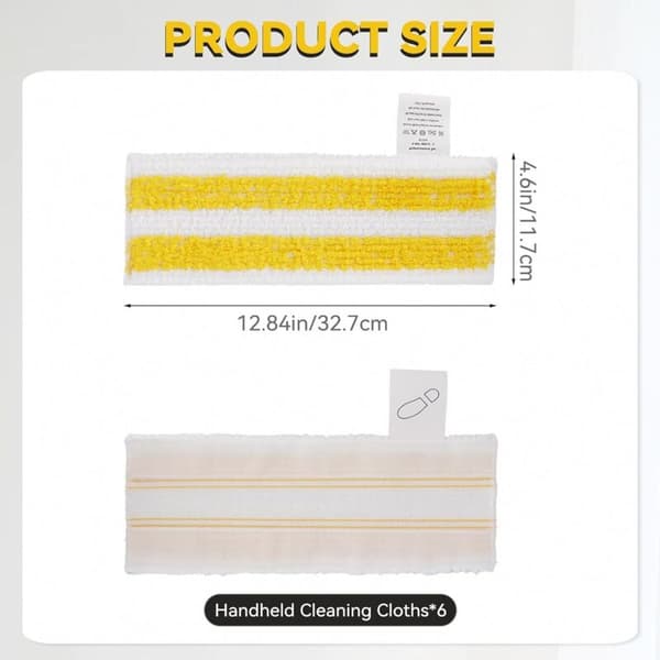 6-pak mikrofiberklude, kompatible med Karcher Easyfix SC 1, SC 2, SC 3, SC 4, SC 5 damprensere