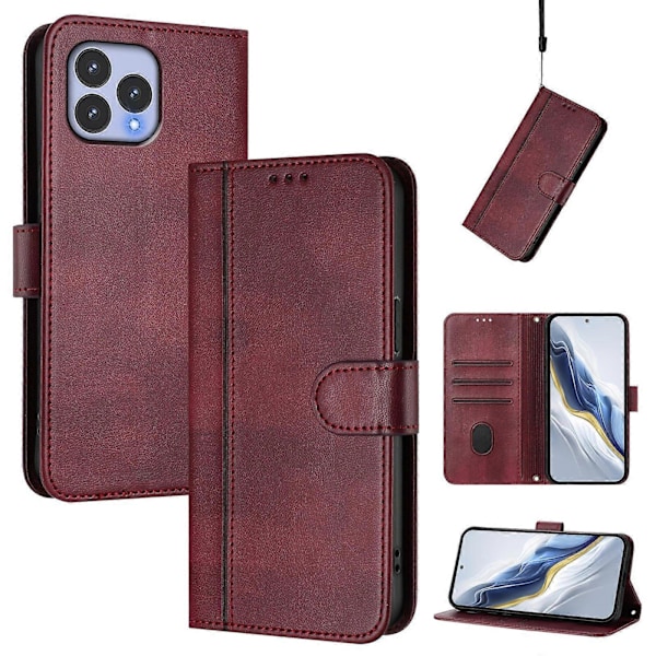 Linjeskarvspänne Retro Läder Telefonfodral For Wiko T60 / Cubot P80