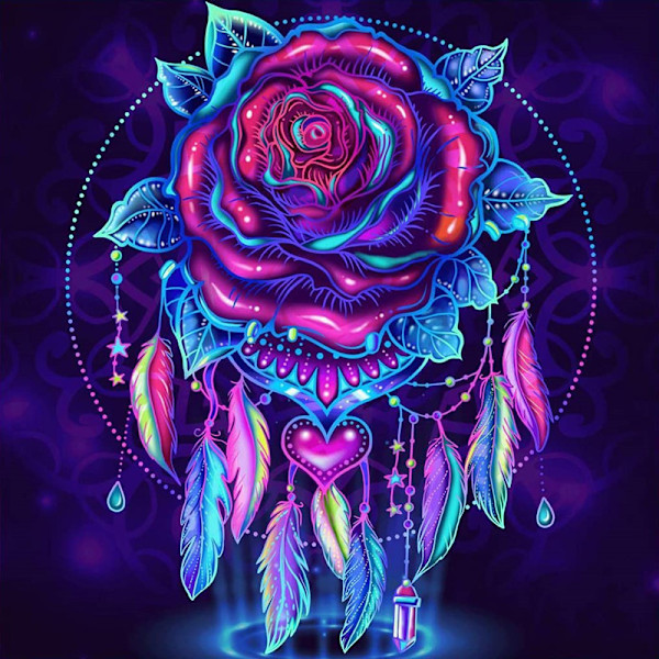 Full diamant 5d diamantmaleri rose fjær myk hengende maleri stue dekorativt maleri