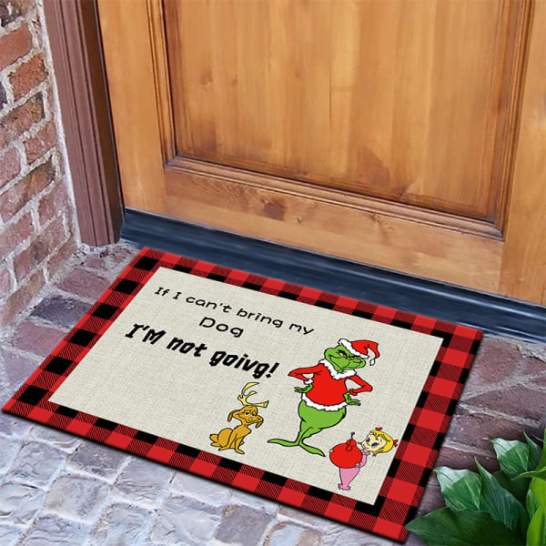 Christmas Grinch Floor Mat, Christmas Holiday Decorative Floor Mat (Grinch 40X60cm)