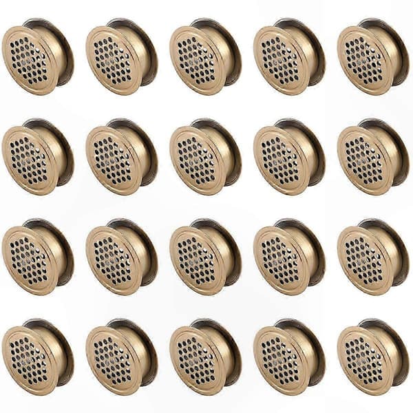 Cirkulær luftventil til møbelskabe Skoskab Ventilation Varmeafledning Dobbeltsidet design Gold