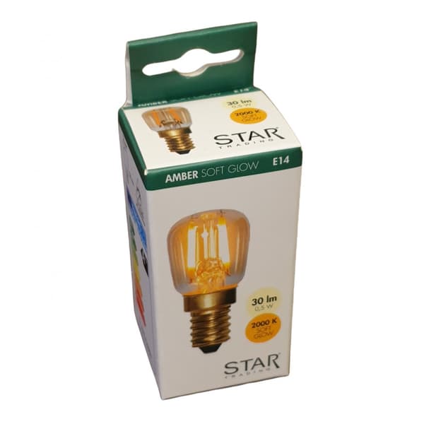 2 stk LED-lampe Amber E14 DECOLED for vindus- og bordlamper m_Super gave
