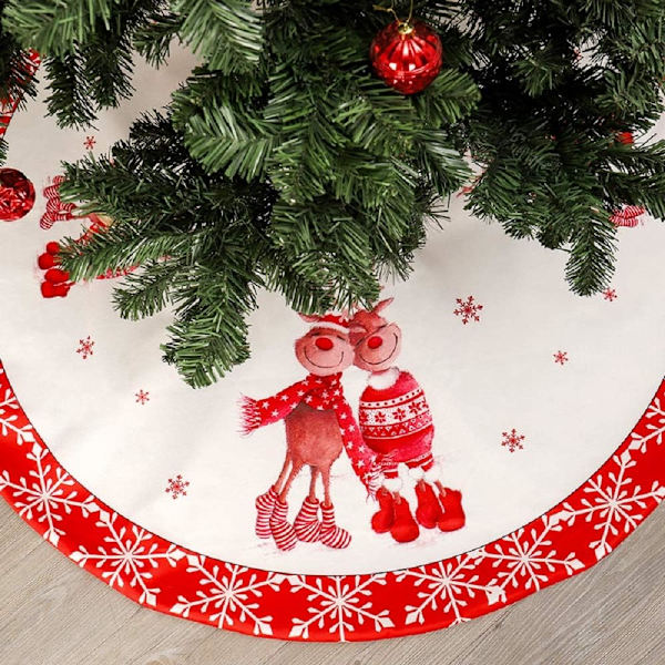 Juletræsskørt - 120 cm juletræspyntmåtte til juleferiefestdekoration
